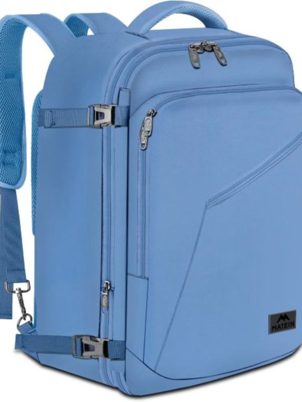 MATEIN Expandable Carry on 45L Backpack for Women, Light Blue, NWT